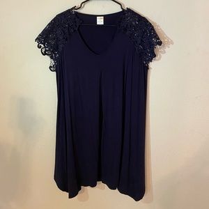 Blue Lace Sleeve Tunic
